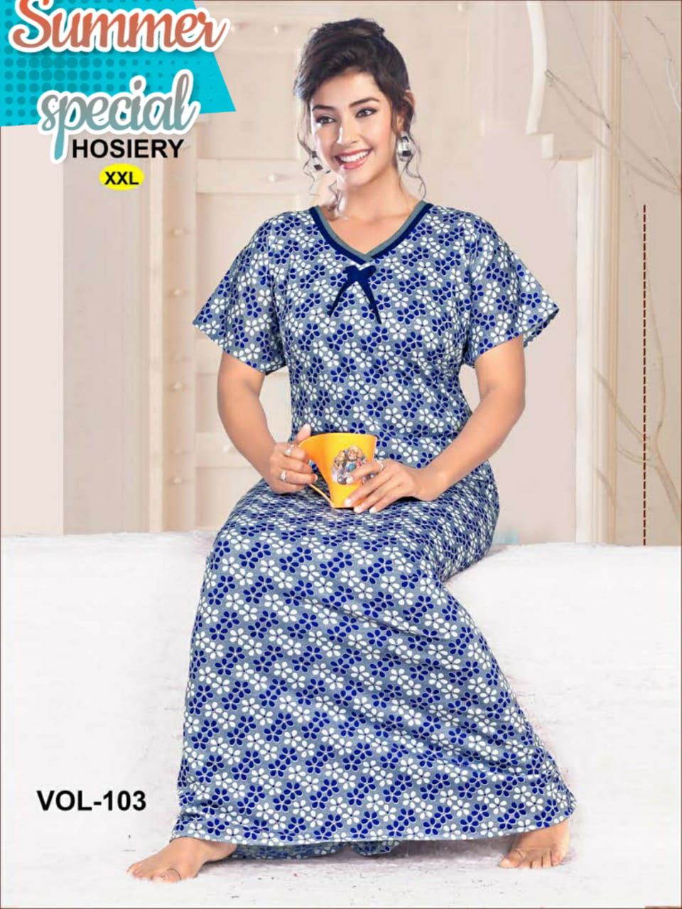 Summer Special 103 Casual Daily Wear Hosiery Cotton Wholesale Night Collection